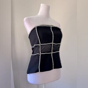 NWT Bella Barnett Black Rhinestone Tube Top